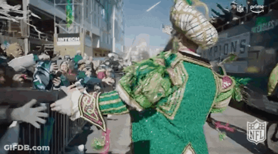 Jason Kelce Shaking Hands With Fans GIF