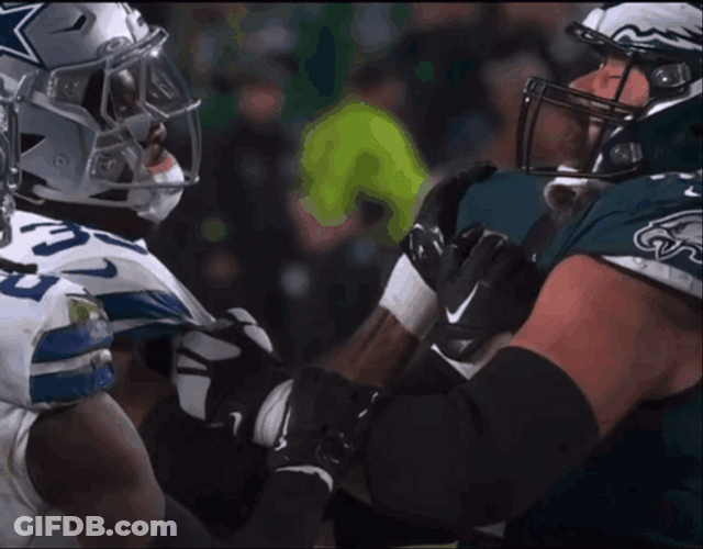 Jason Kelce Shouting At His Opponent GIF