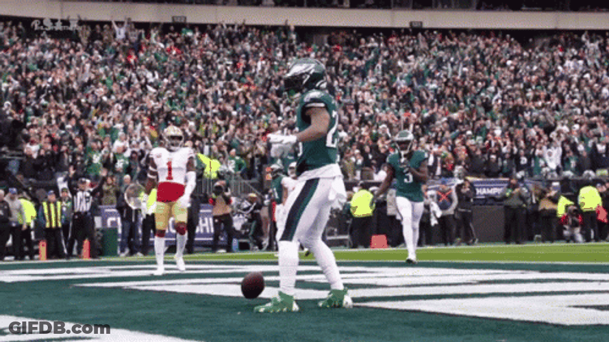 Jason Kelce Touch Down Dance With Groupmates GIF