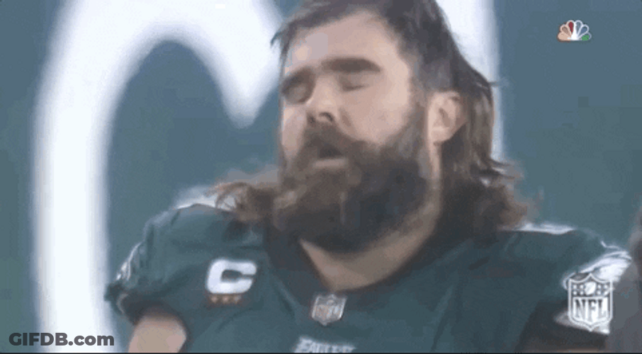 Jason Kelce With Eyes Closed GIF
