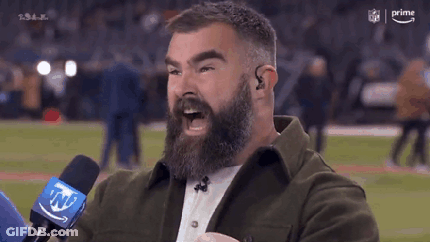 Jason Kelce Yelling On Microphone GIF