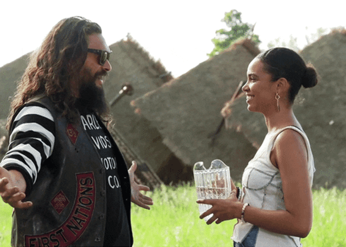 Jason Mamoa Drenched In Water Jimmy Fallon Show GIF