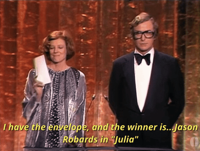 Jason Robards Michael Caine Presenters GIF