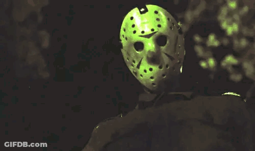 Jason Voorhees Hockey Mask In Dark GIF