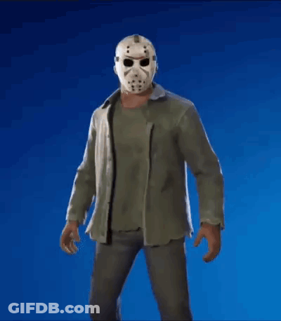 Jason Voorhees Holding Chainsaw And False Sign GIF