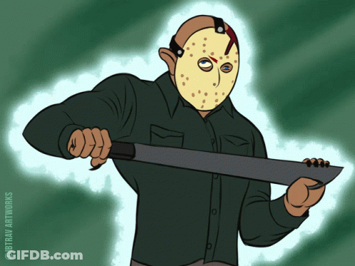 Jason Voorhees Holding Machete GIF