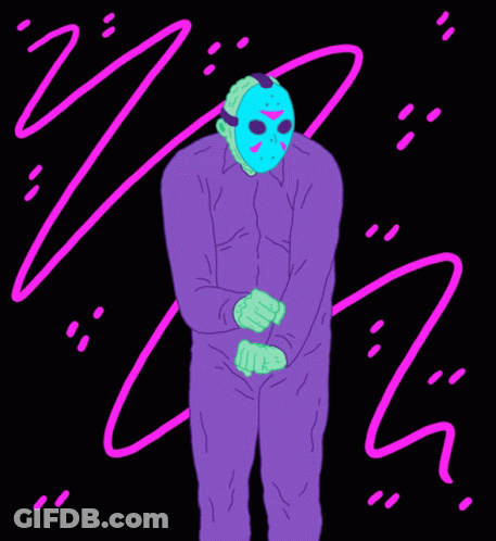 Jason Voorhees In Purple Jumpsuit GIF
