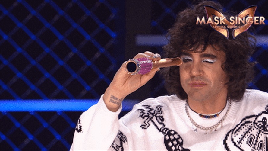 Javier Ambrossi Investigates Telescope Masked Singer GIF