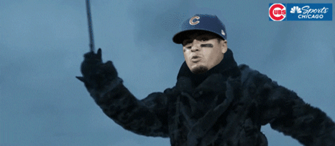 Javier Baez Carrying Blazing Sword GIF