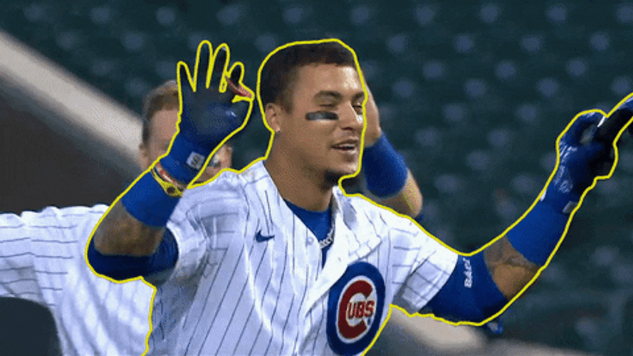 Javier Baez Doing High Five GIF