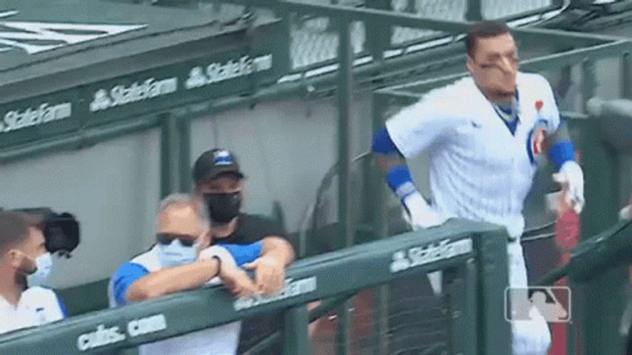 Javier Baez Pointing Up GIF