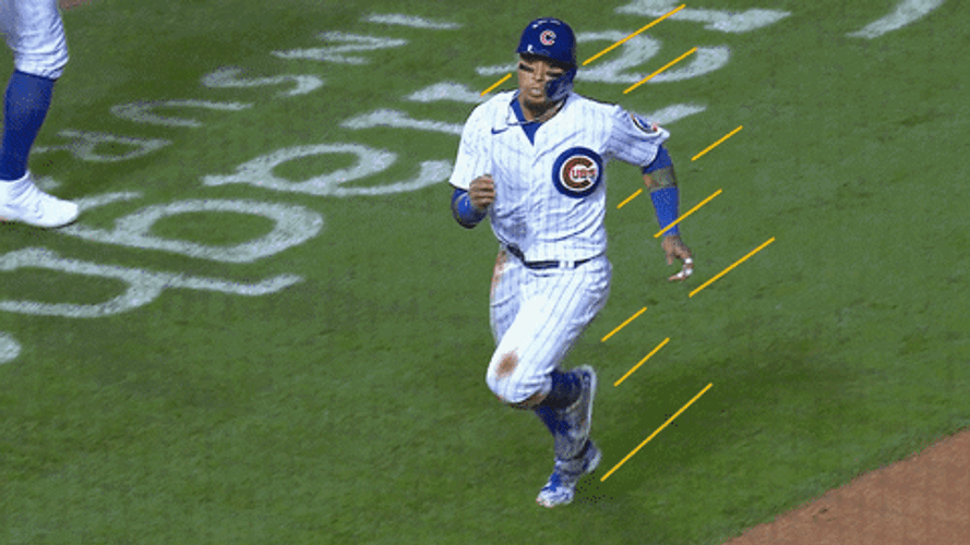 Javier Baez Sliding In Field GIF