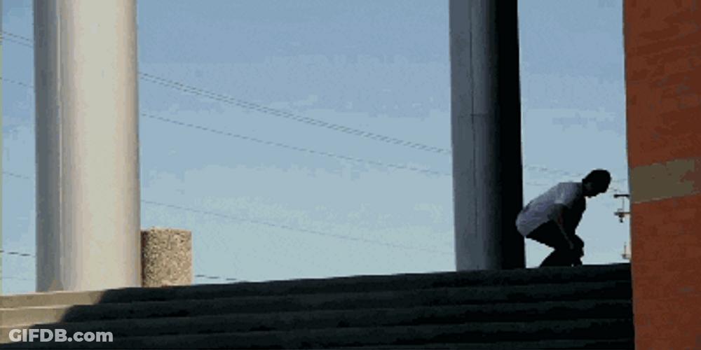 Jaw-Dropping Skate Boarding Ladder Tricks GIF