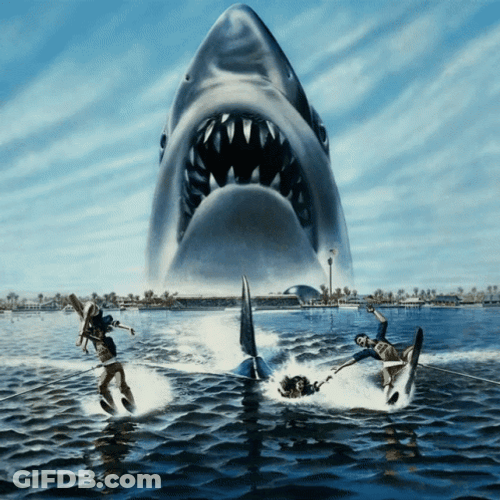 Jaw Shark And Mosasaurus GIF