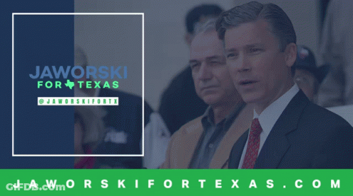 Jaworski For Texas Poster Two Men In Suits GIF