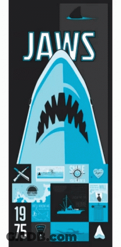 Jaws Poster With Shark And 75 GIF