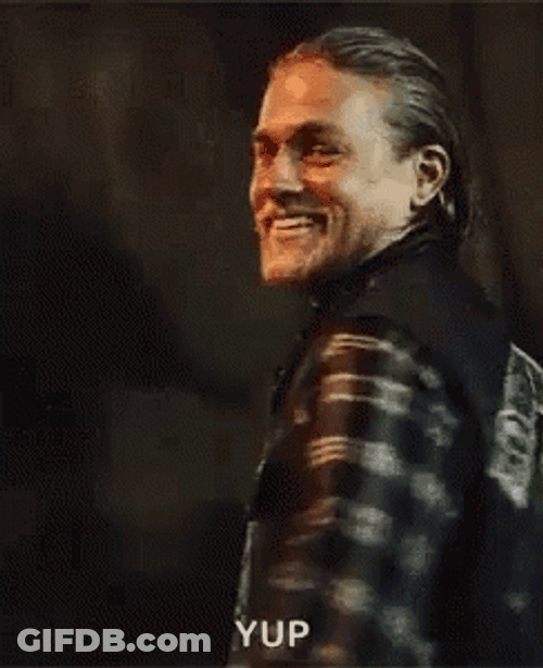 Jax Teller Charlie Hunnam Yup Smile GIF