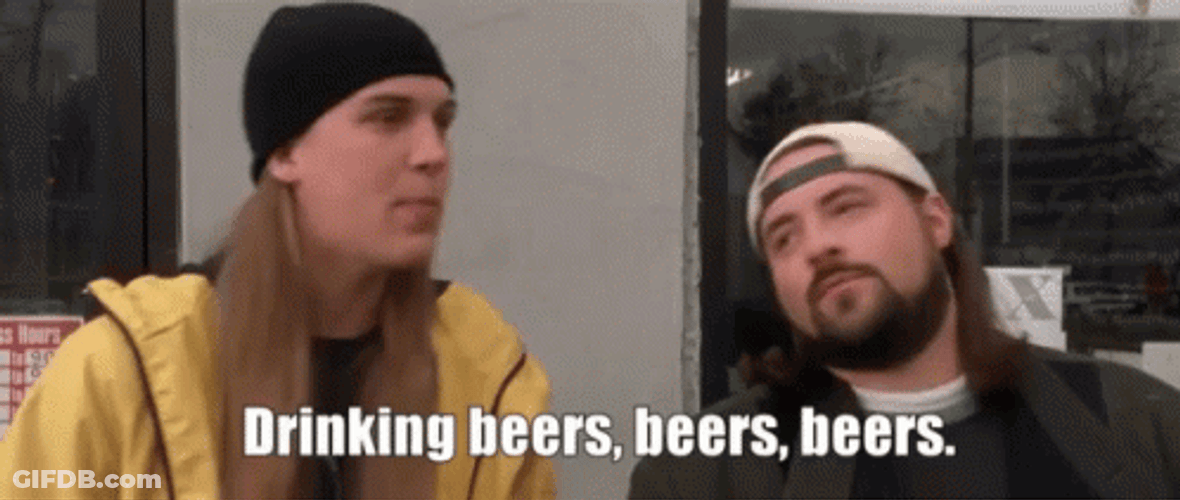 Jay And Silent Bob Drinking Beers GIF