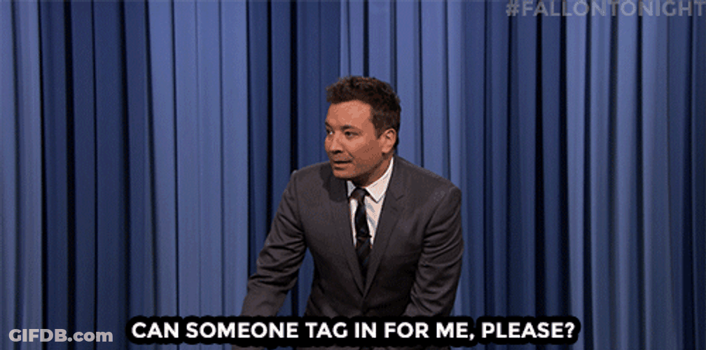 Jay Leno And Jimmy Fallon Asking For Tag GIF