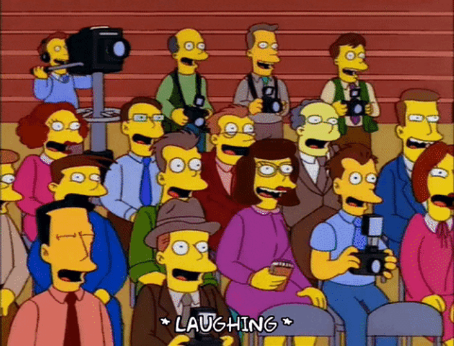Jay Leno Simpsons Nonchalant Moment GIF