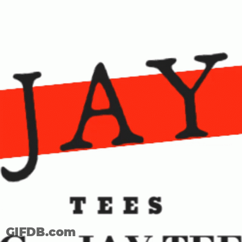 Jay Tees Logo Red And White Strip GIF