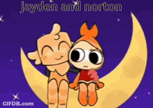 Jayden And Norton Sitting On Crescent Moon GIF