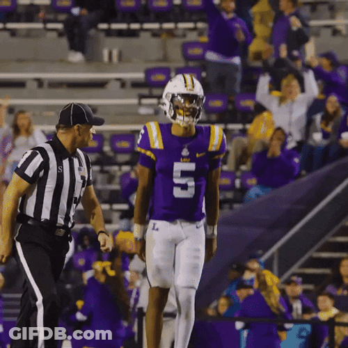 Jayden Daniels Happy Jump College Football GIF