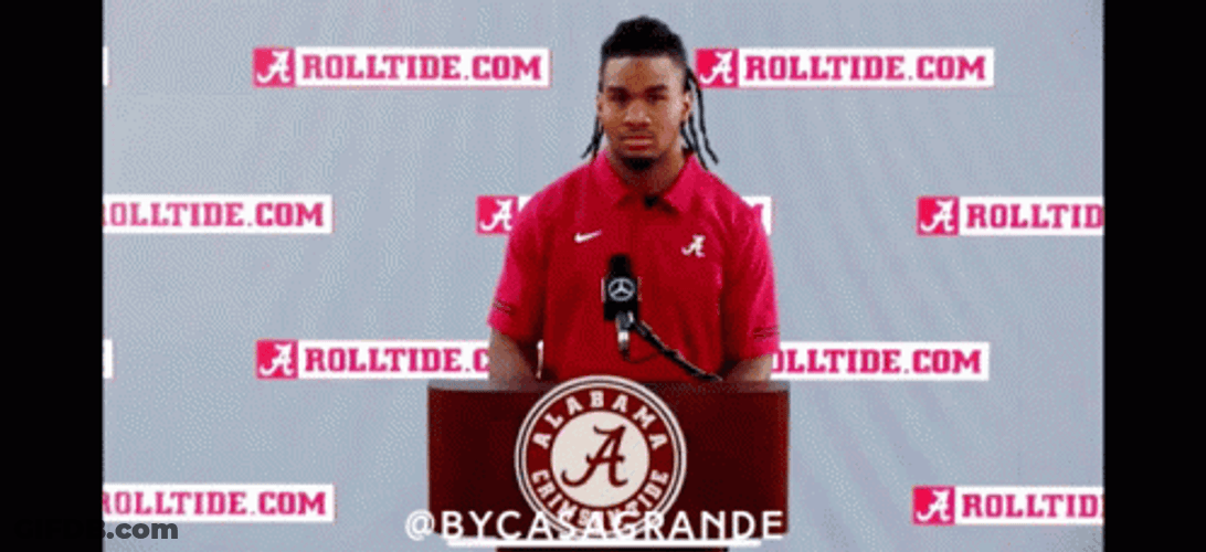Jaylen Waddle Celebration Interview Pointing GIF