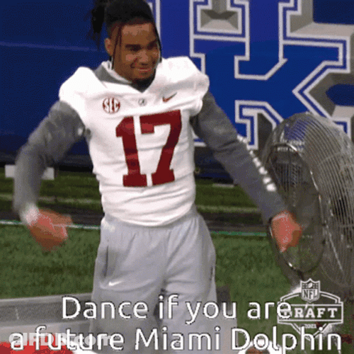 Jaylen Waddle Celebration Miami Dolphin GIF