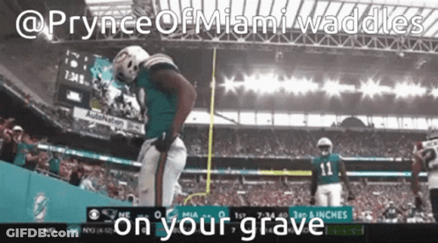 Jaylen Waddle Celebration On Your Grave Meme GIF