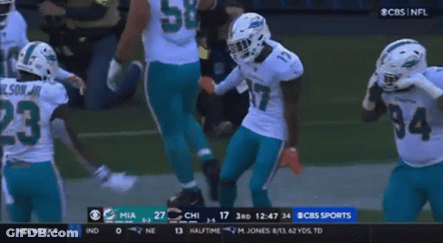 Jaylen Waddle Celebration Penguin Dance GIF