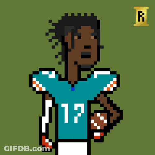Jaylen Waddle Celebration Pixel Art GIF