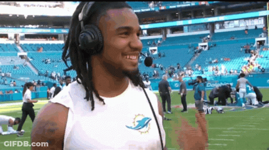 Jaylen Waddle Celebration Post Game Interview GIF