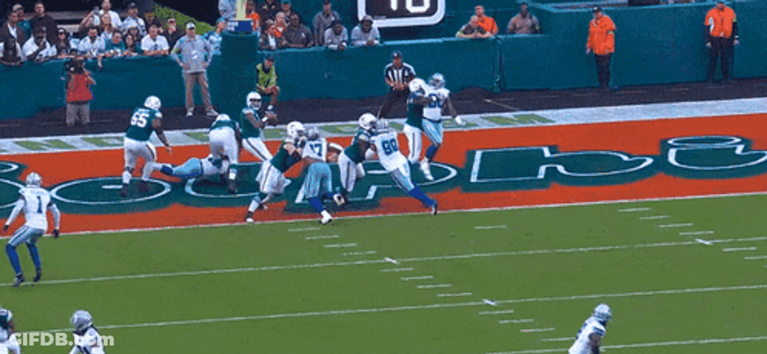 Jaylen Waddle Celebration Running Across Field GIF