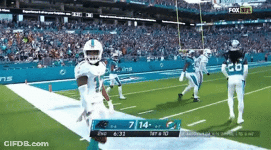Jaylen Waddle Celebration Silly Penguin Steps GIF