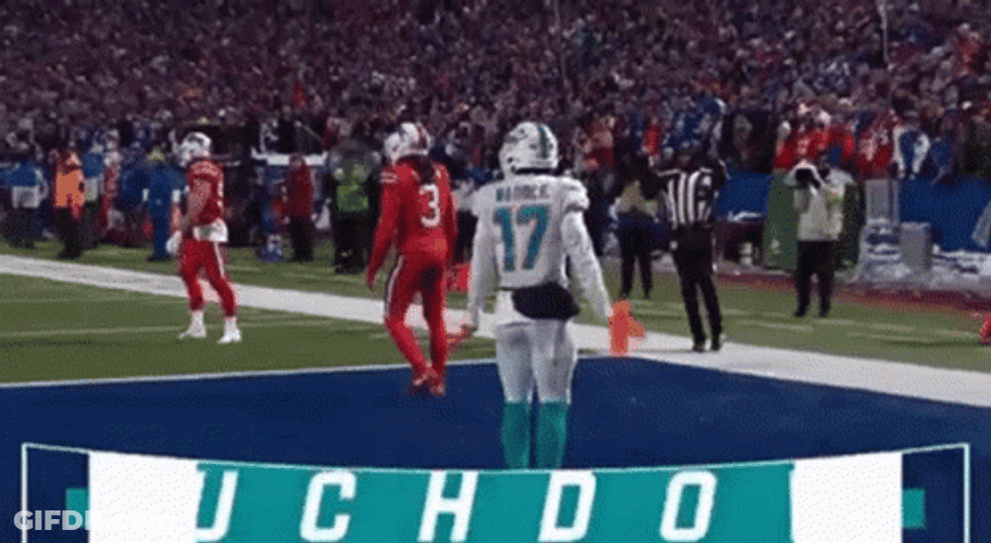 Jaylen Waddle Celebration Spinning Penguin Dance GIF