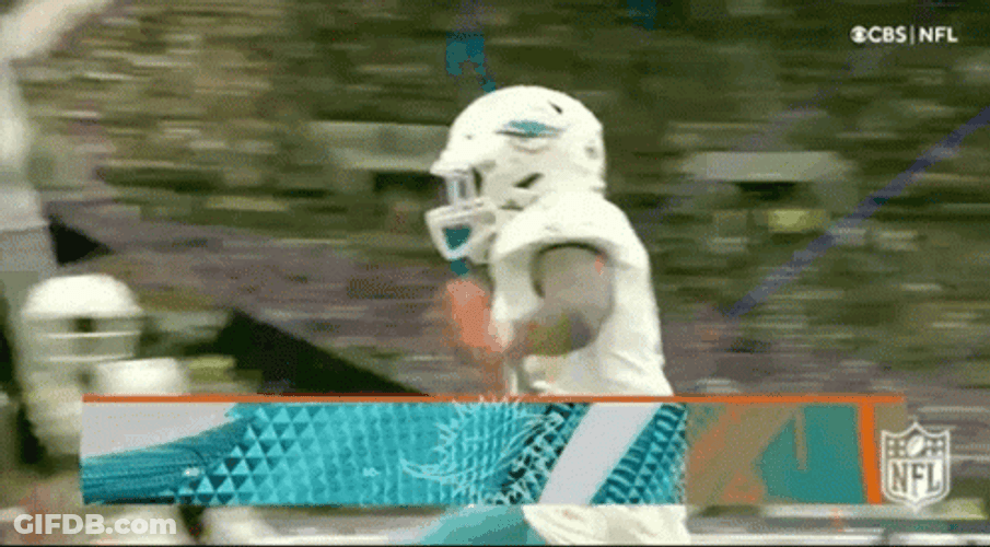 Jaylen Waddle Celebration Touchdown Jump GIF