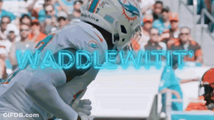 Jaylen Waddle Celebration Waddle With It GIF