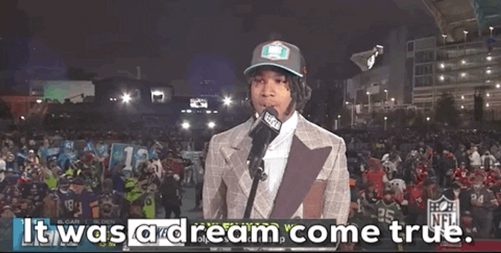 Jaylen Waddle Dream Come True GIF