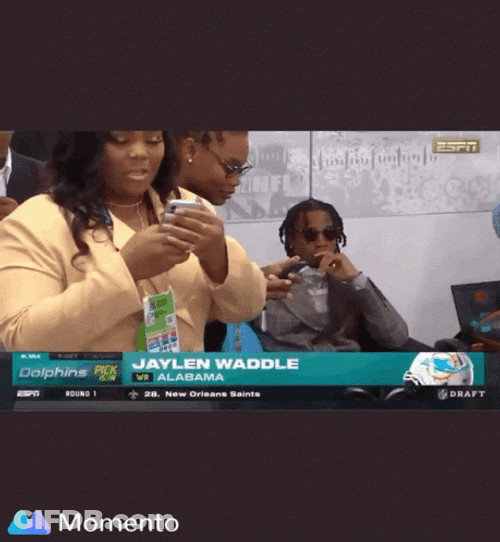 Jaylen Waddle Press Conference Celebration GIF