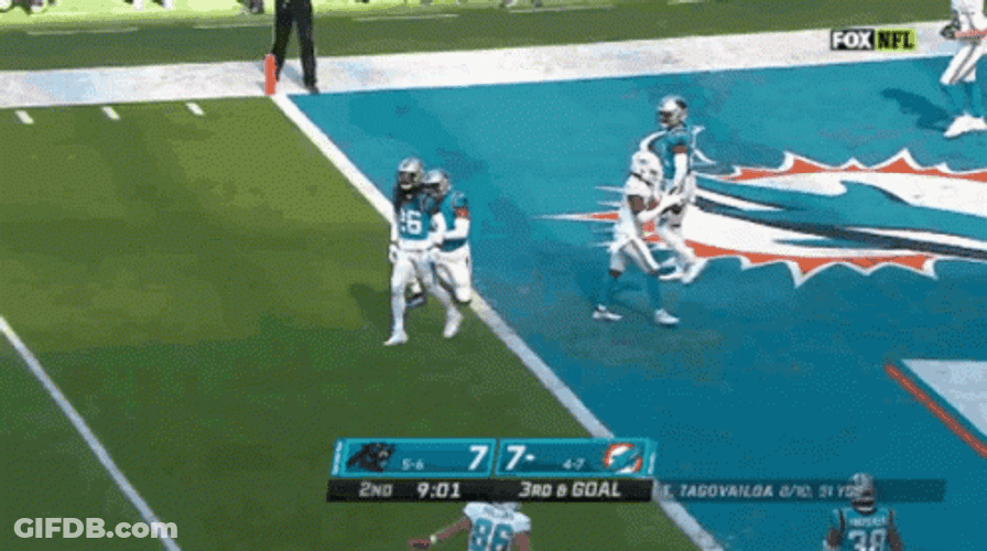 Jaylen Waddle Touchdown Celebration Penguin Dance GIF