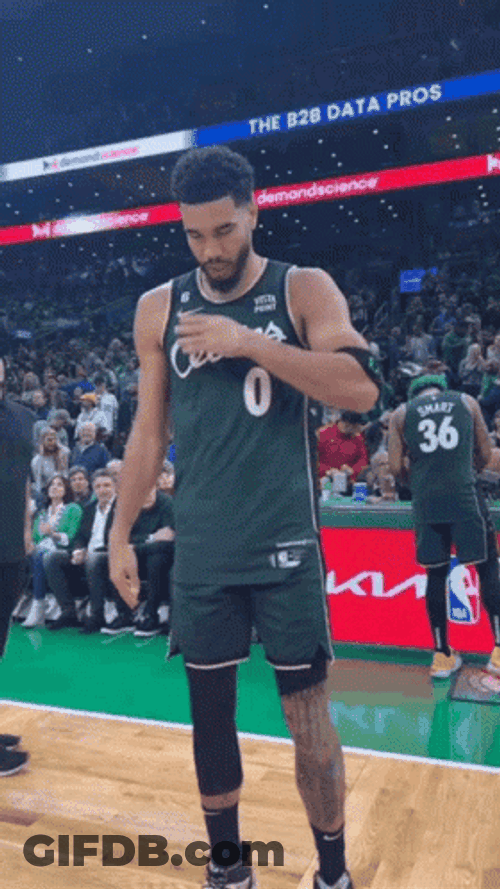 Jayson Tatum Iconic Flying Kiss Up GIF