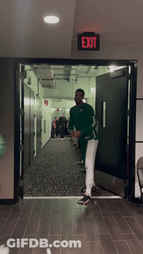 Jayson Tatum Running Hi Five GIF