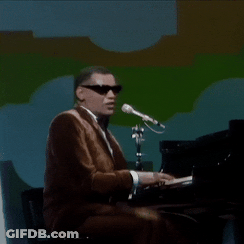 Jazz Singer Ray Charles Playing Piano GIF