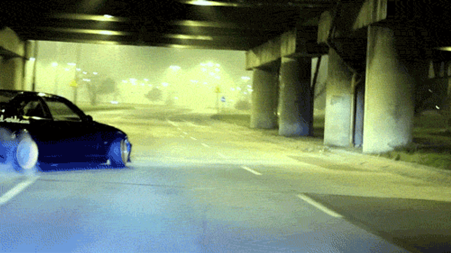 Jdm Smokey Drifting Black Car GIF