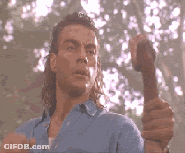 Jean Claude Punch The Snake GIF
