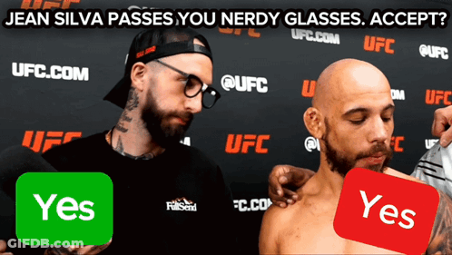 Jean Silva Passes Nerdy Glasses Accept UFC.com GIF