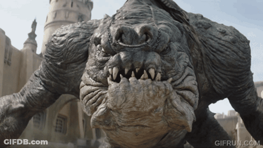 Jedi Mind Trick Yoda Hypnotizing Rancor GIF
