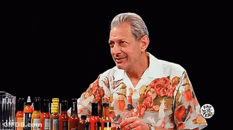 Jeff Goldblum Hot Ones GIF