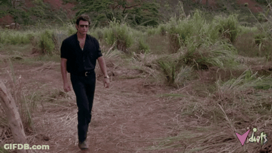 Jeff Goldblum Seeing Giant Dinosaur Poop Pile GIF